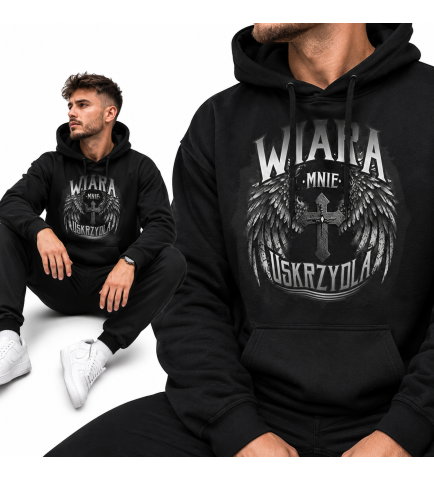 Bluza Chrześcijańska z kapturem Wiara mnie uskrzydla